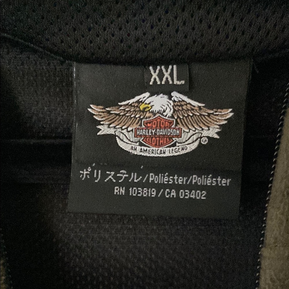 Harley-Davidson Green Military Field Jacket with Stand-Up Collar - Picture 3 of 4